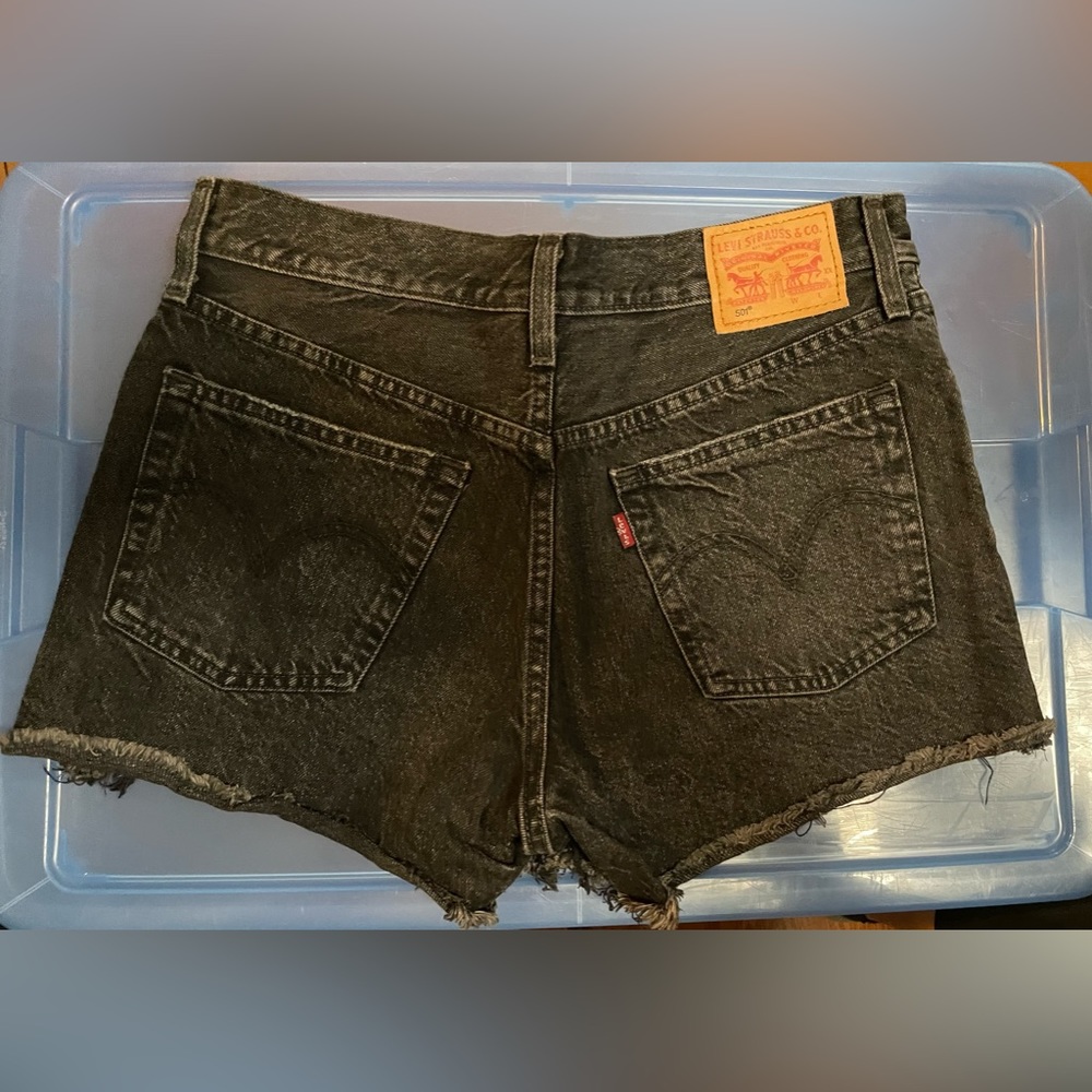 Levi’s 501 black denim shorts